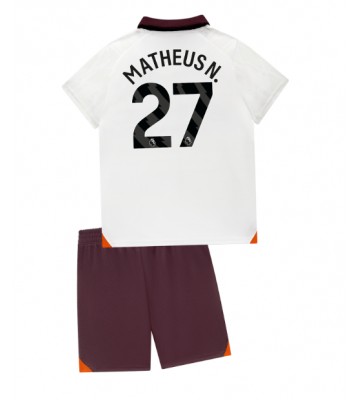 Manchester City Matheus Nunes #27 Koszulka Wyjazdowych Dziecięca 2023-24 Krótki Rękaw (+ Krótkie spodenki)